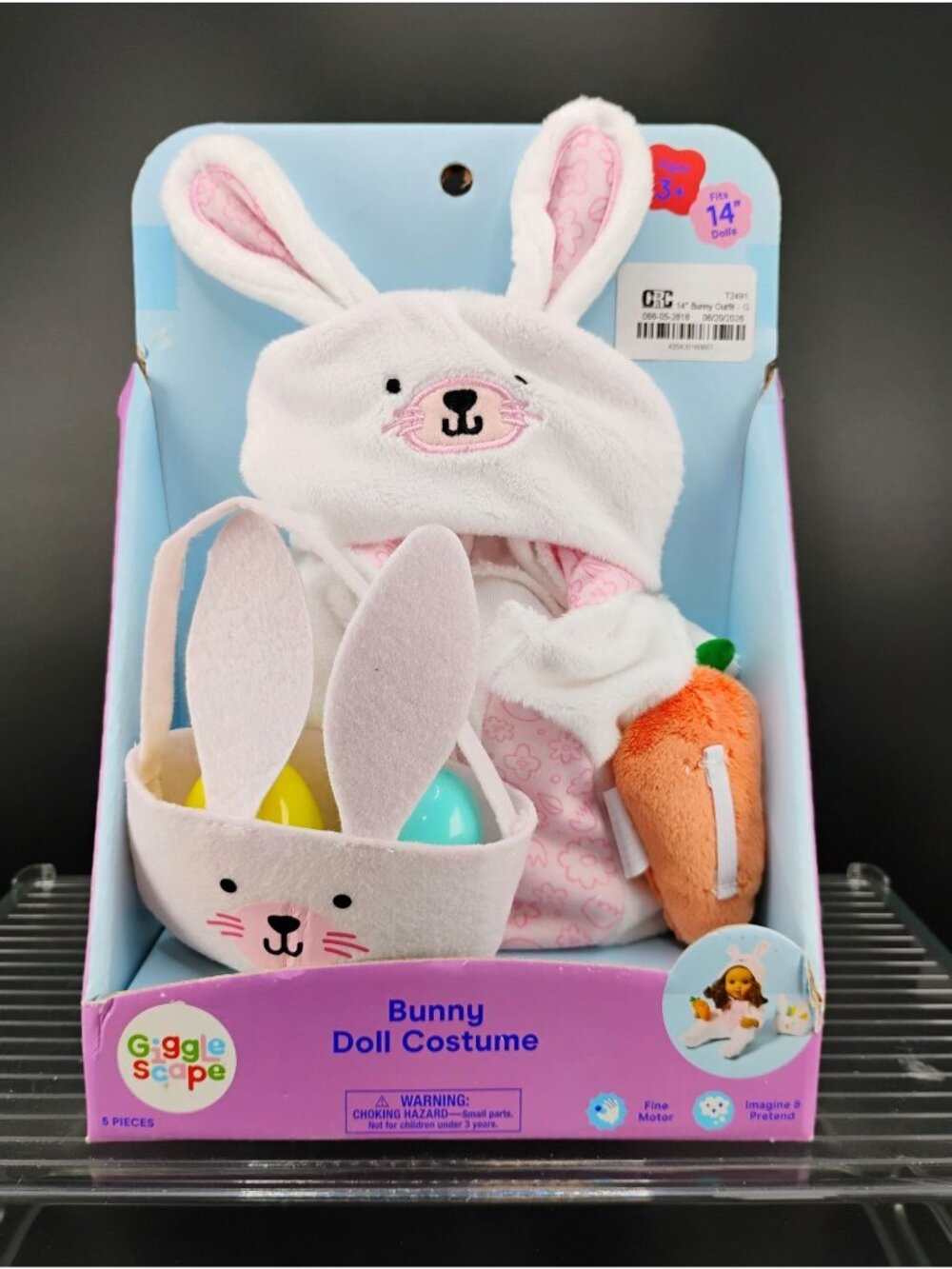 Giggle Scape Bunny Doll Costume Fits 14" Dolls Ages 3+